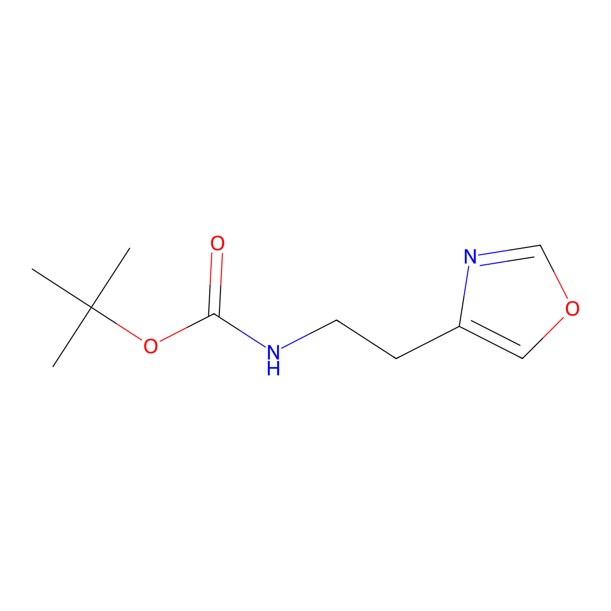 Tert-butyl N-(2-oxazol-4-ylethyl)carbamate molecular structure, CAS 2694746-05-7