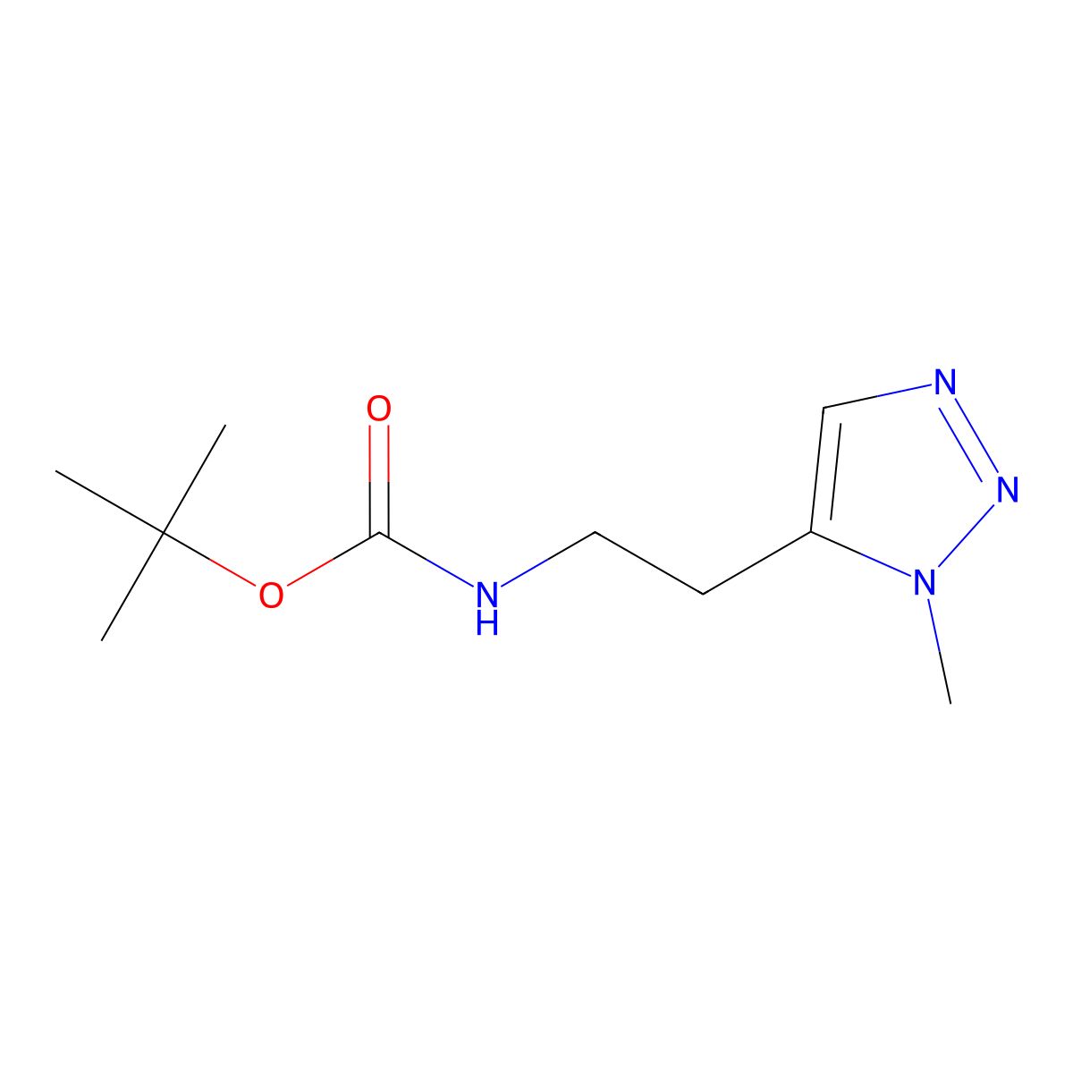 tert-butyl N-[2-(1-methyl-1H-1,2,3-triazol-5-yl)ethyl]carbamate molecular structure, CAS 2694746-10-4