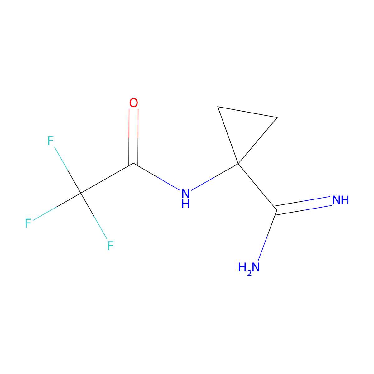 N-(1-carbamimidoylcyclopropyl)-2,2,2-trifluoroacetamide molecular structure, CAS 2694746-26-2