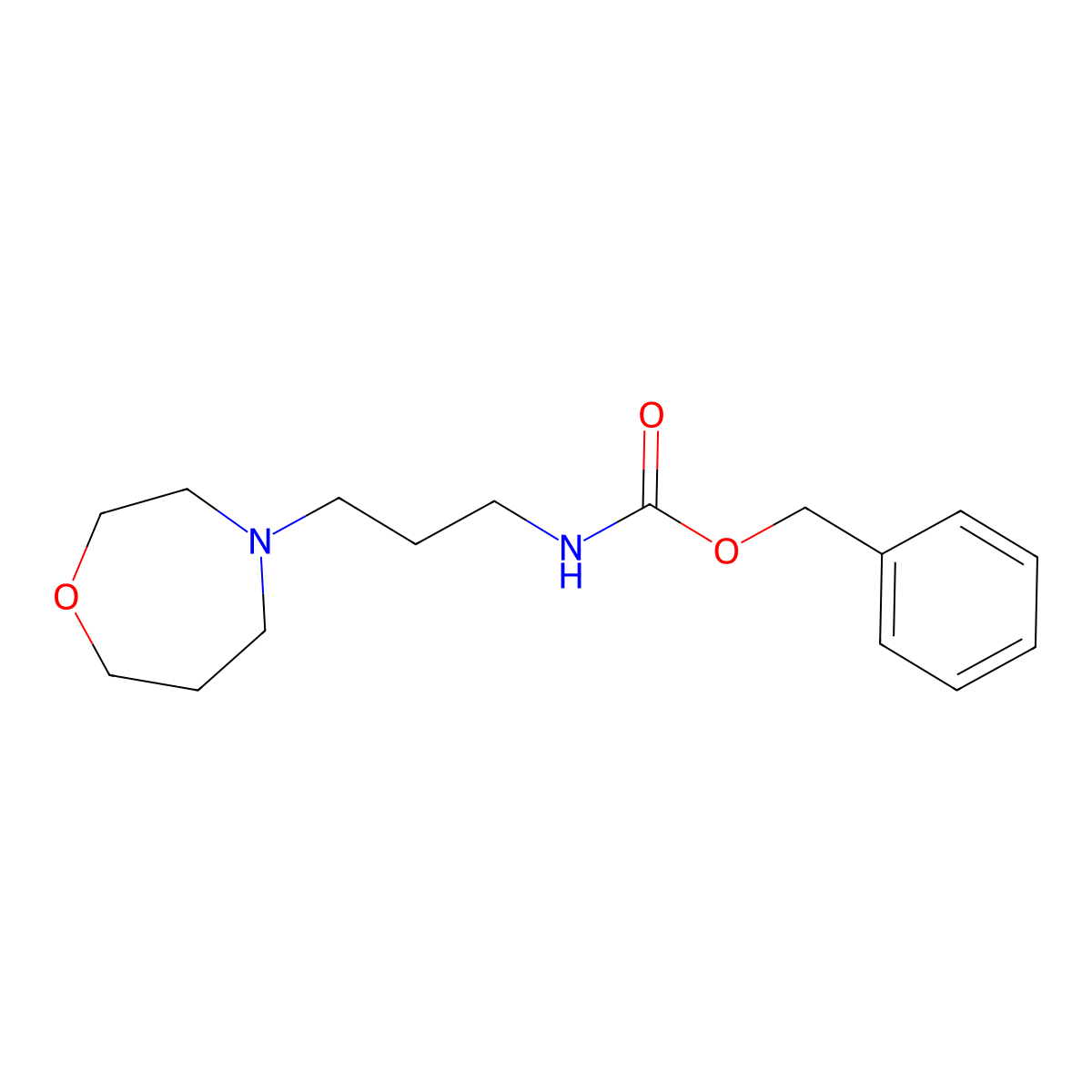 benzyl N-[3-(1,4-oxazepan-4-yl)propyl]carbamate molecular structure, CAS 2694746-30-8