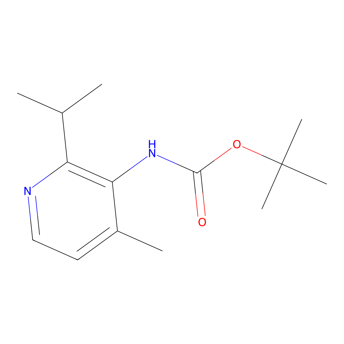 tert-butyl N-[4-methyl-2-(propan-2-yl)pyridin-3-yl]carbamate molecular structure, CAS 2694746-50-2