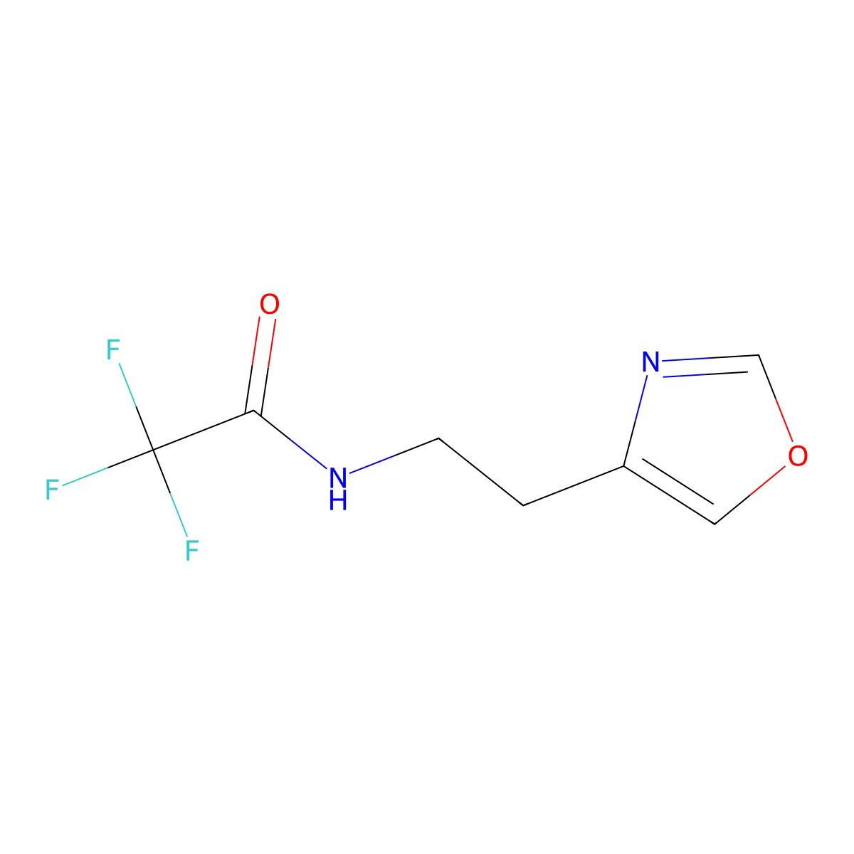 2,2,2-trifluoro-N-[2-(1,3-oxazol-4-yl)ethyl]acetamide molecular structure, CAS 2694746-60-4