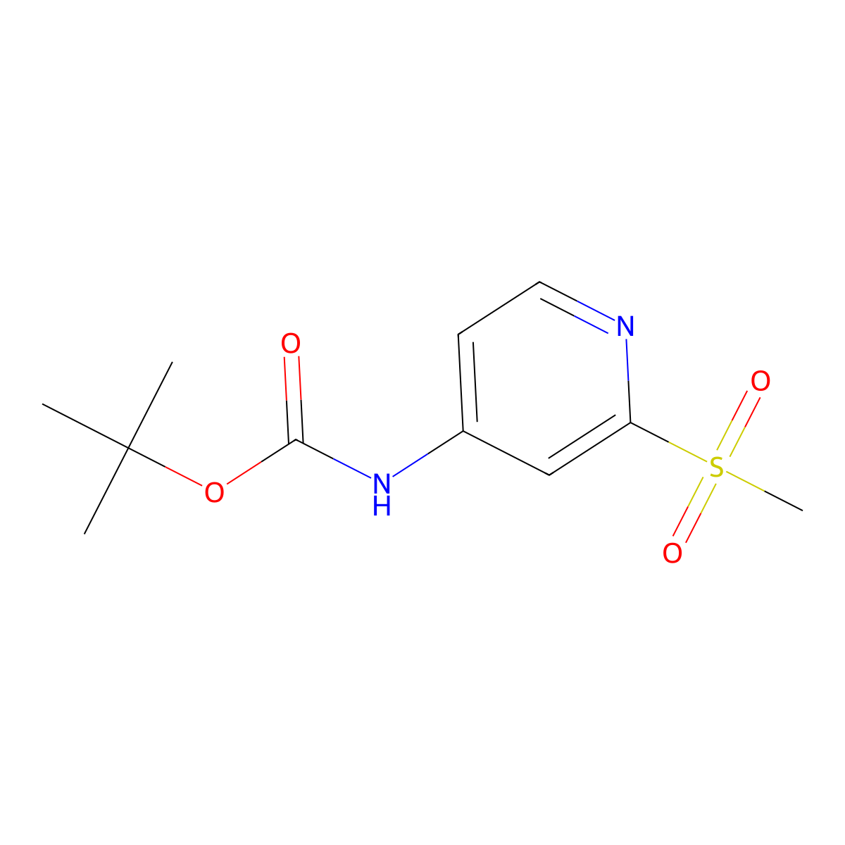 tert-butyl N-(2-methanesulfonylpyridin-4-yl)carbamate molecular structure, CAS 2694746-85-3