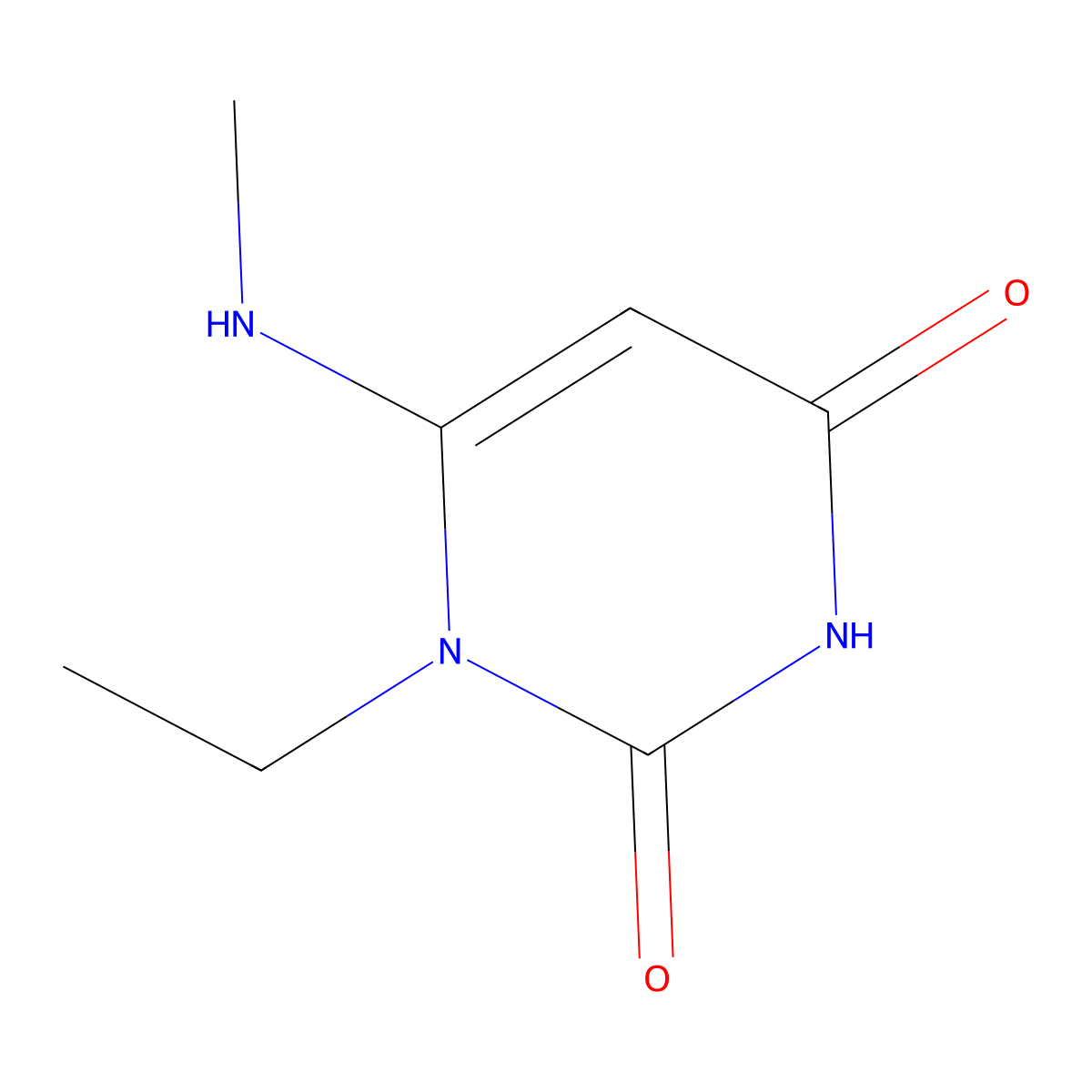 1-Ethyl-6-(methylamino)-1,2,3,4-tetrahydropyrimidine-2,4-dione molecular structure, CAS 2694746-87-5