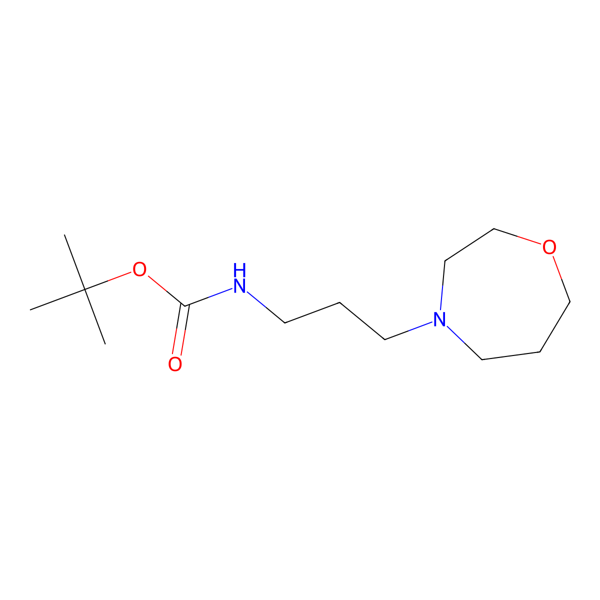 tert-butyl N-[3-(1,4-oxazepan-4-yl)propyl]carbamate molecular structure, CAS 2694746-95-5