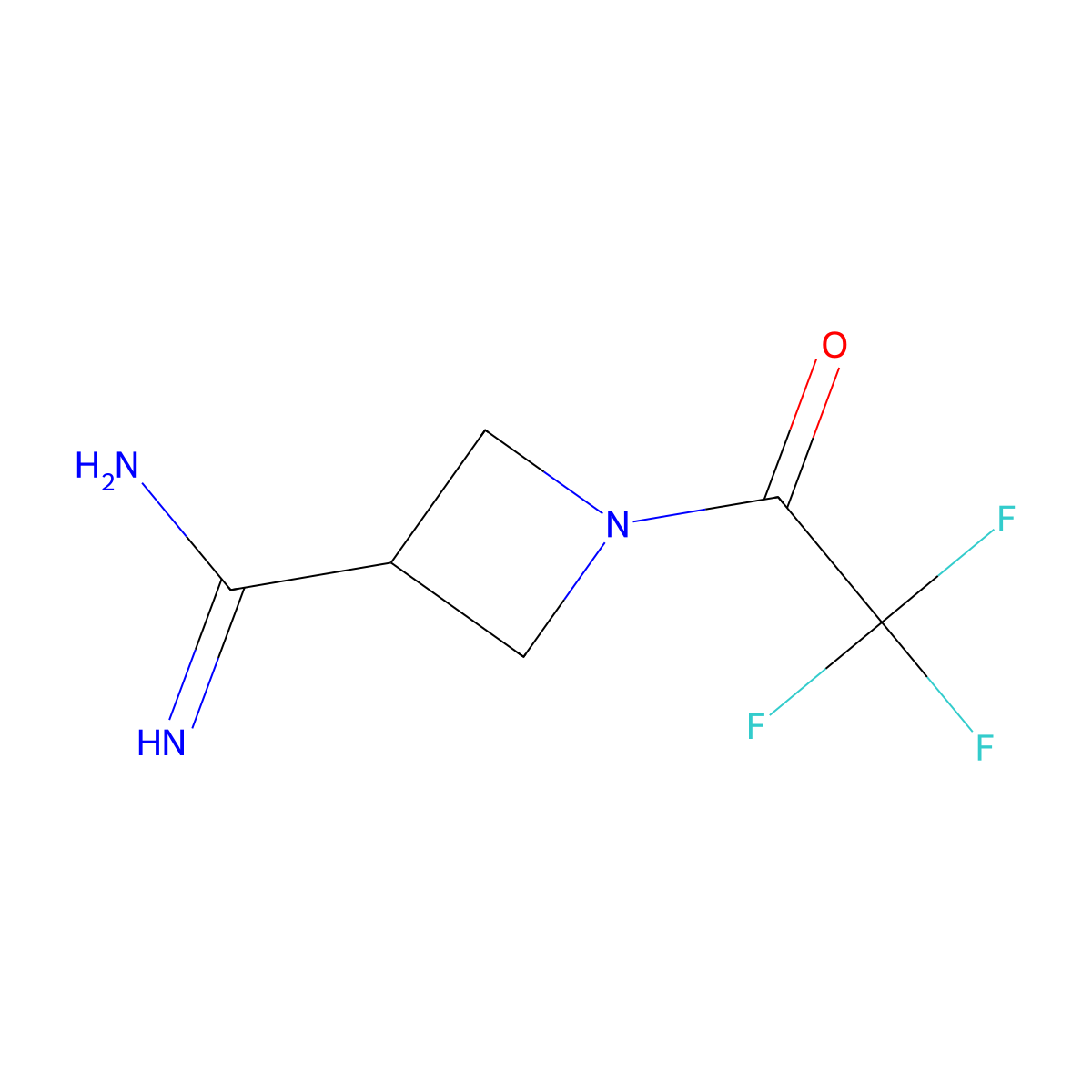 1-(2,2,2-Trifluoroacetyl)azetidine-3-carboximidamide molecular structure, CAS 2694746-96-6