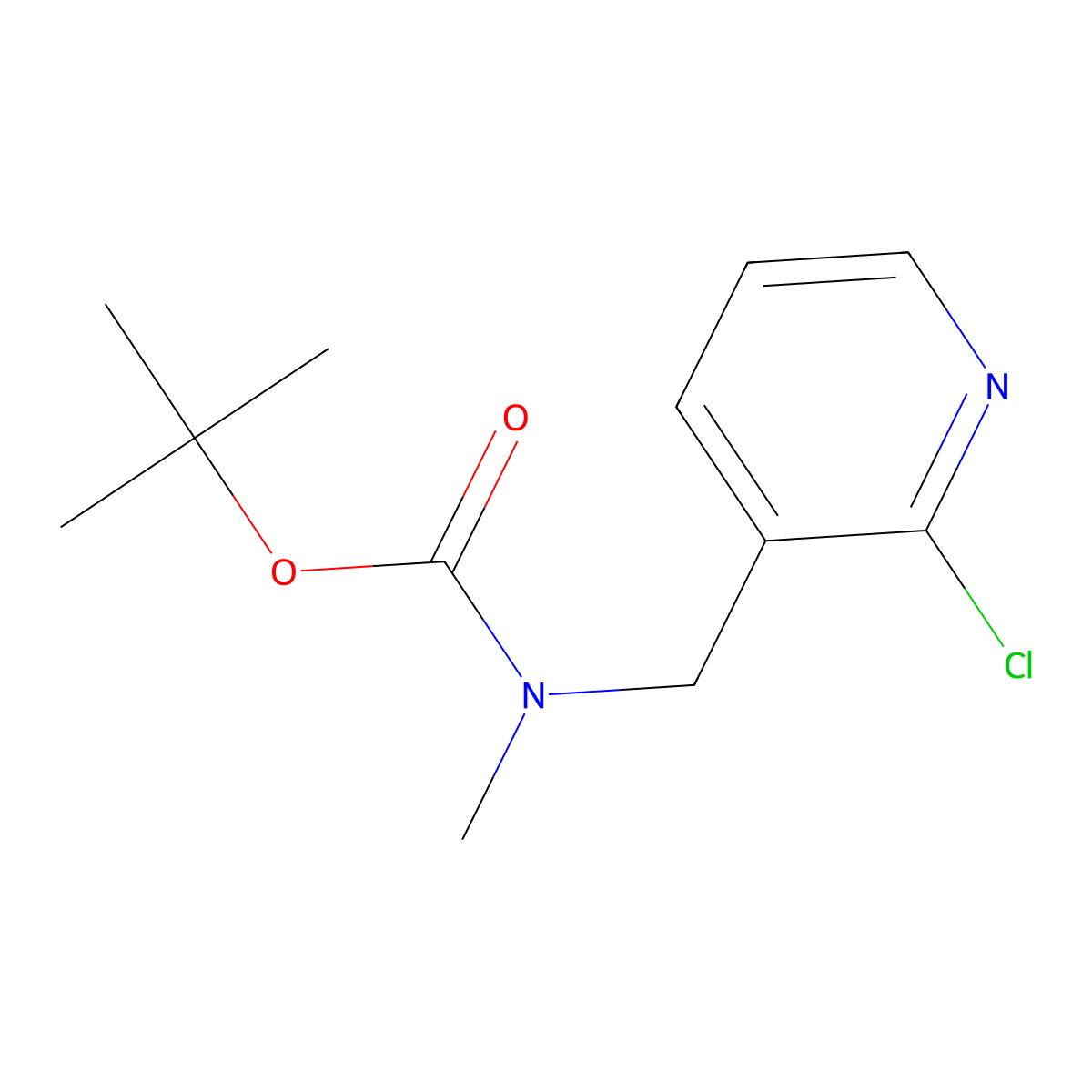 tert-butyl N-[(2-chloropyridin-3-yl)methyl]-N-methylcarbamate molecular structure, CAS 2694747-10-7