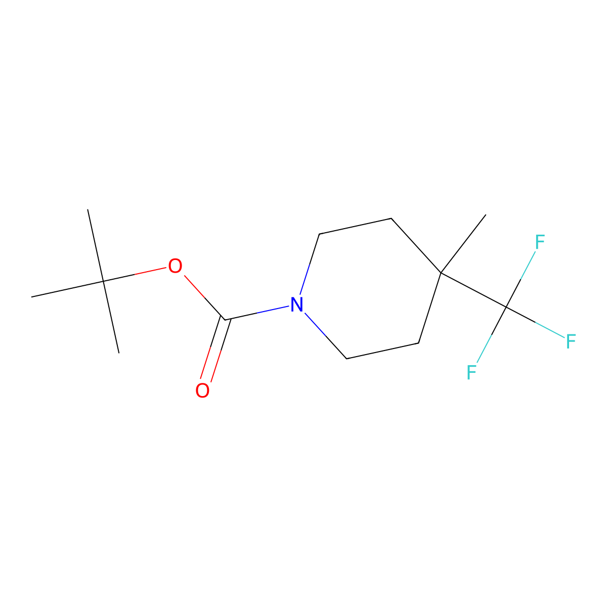 Tert-butyl 4-methyl-4-(trifluoromethyl)piperidine-1-carboxylate molecular structure, CAS 2694747-48-1