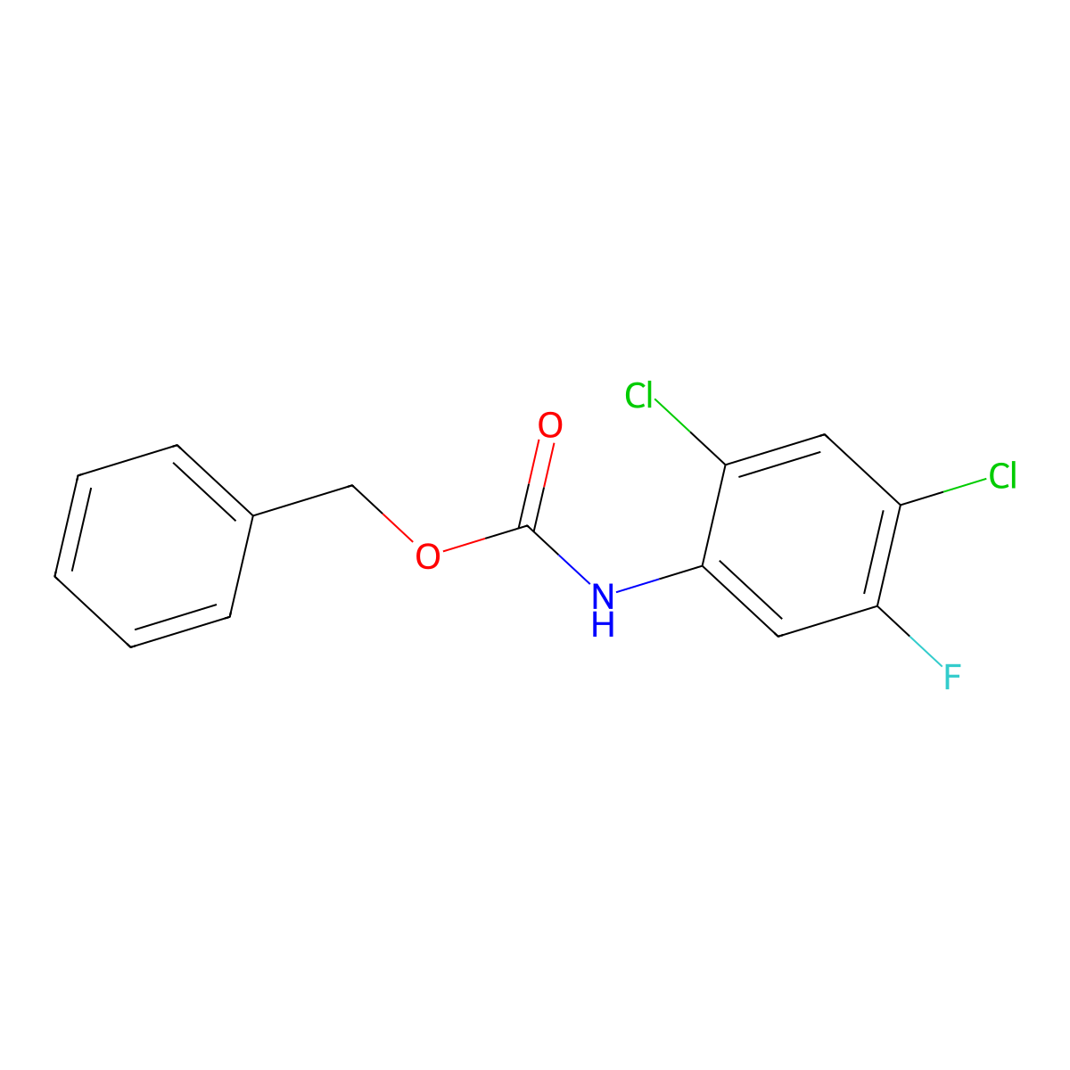 benzyl N-(2,4-dichloro-5-fluorophenyl)carbamate molecular structure, CAS 2694747-54-9
