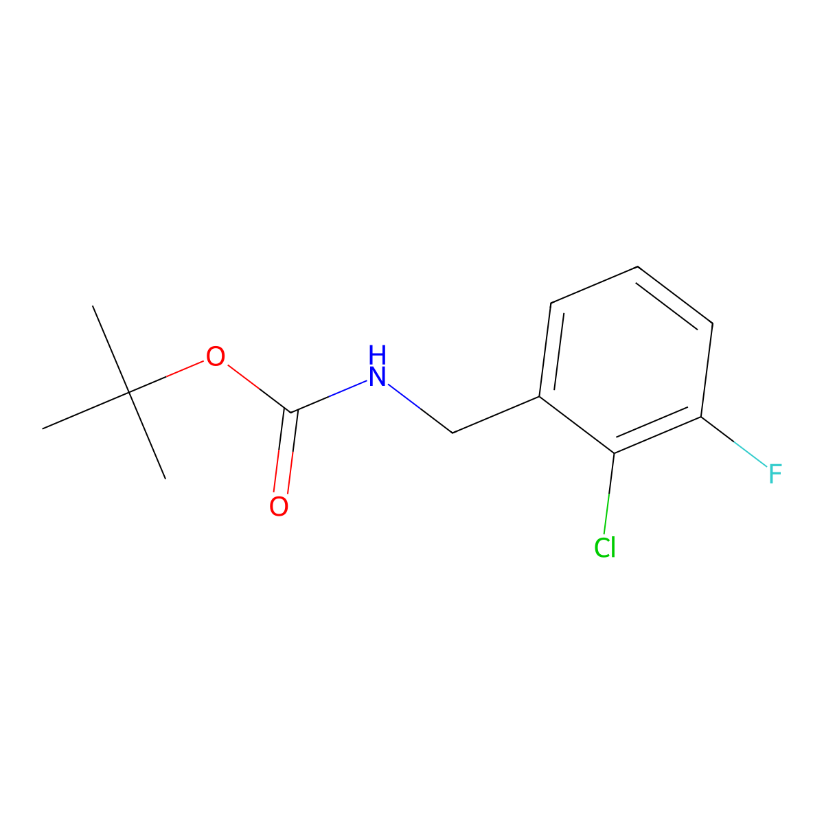 tert-butyl N-[(2-chloro-3-fluorophenyl)methyl]carbamate molecular structure, CAS 2694747-55-0