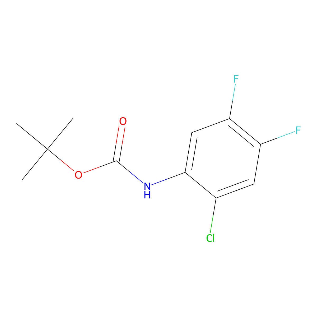 tert-butyl N-(2-chloro-4,5-difluorophenyl)carbamate molecular structure, CAS 2694747-56-1