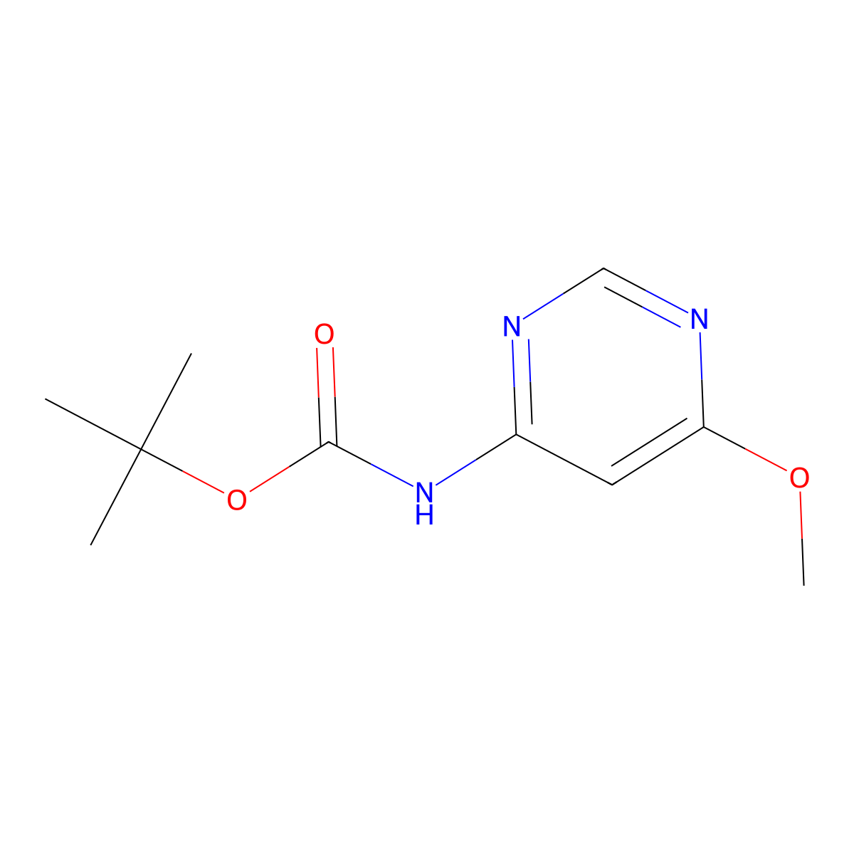 tert-butyl N-(6-methoxypyrimidin-4-yl)carbamate molecular structure, CAS 2694747-59-4