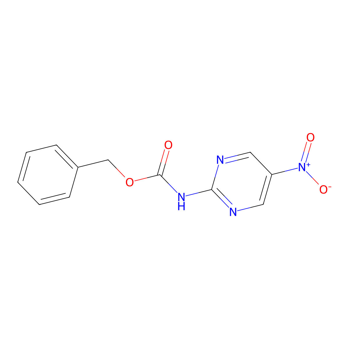 benzyl N-(5-nitropyrimidin-2-yl)carbamate molecular structure, CAS 2694747-61-8