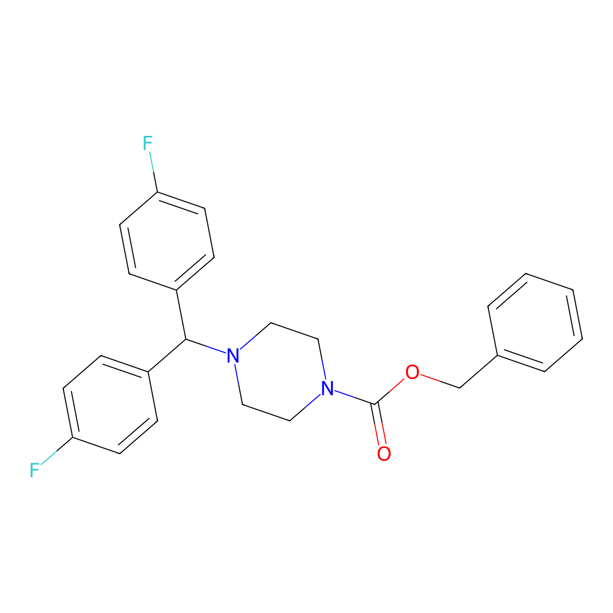 Benzyl 4-[bis(4-fluorophenyl)methyl]piperazine-1-carboxylate molecular structure, CAS 2694747-63-0