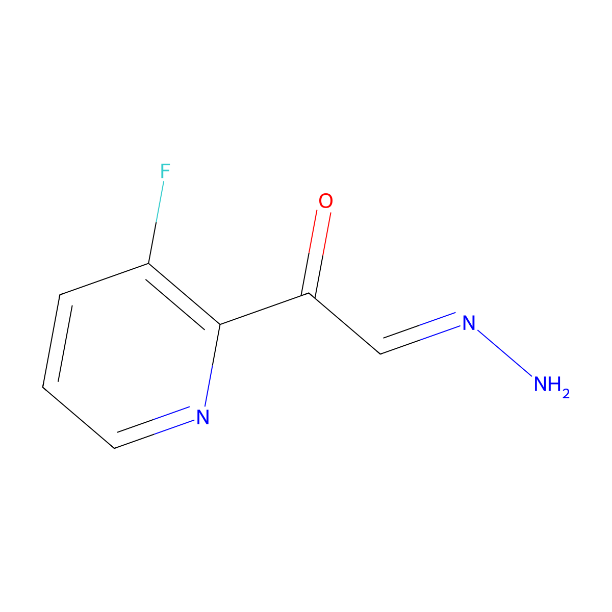 (2E)-1-(3-fluoropyridin-2-yl)-2-hydrazinylideneethan-1-one molecular structure, CAS 2694770-49-3