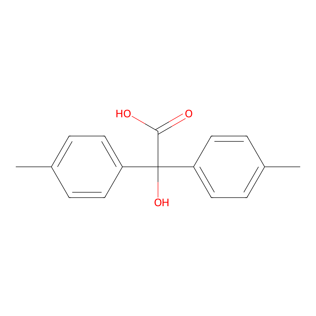 Hydroxy[bis(4-methylphenyl)]acetic acid molecular structure, CAS 2695-79-6