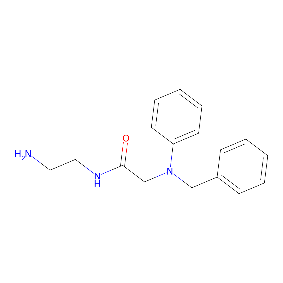 Acetamide, N-(2-aminoethyl)-2-(phenyl(phenylmethyl)amino)- molecular structure, CAS 26953-37-7