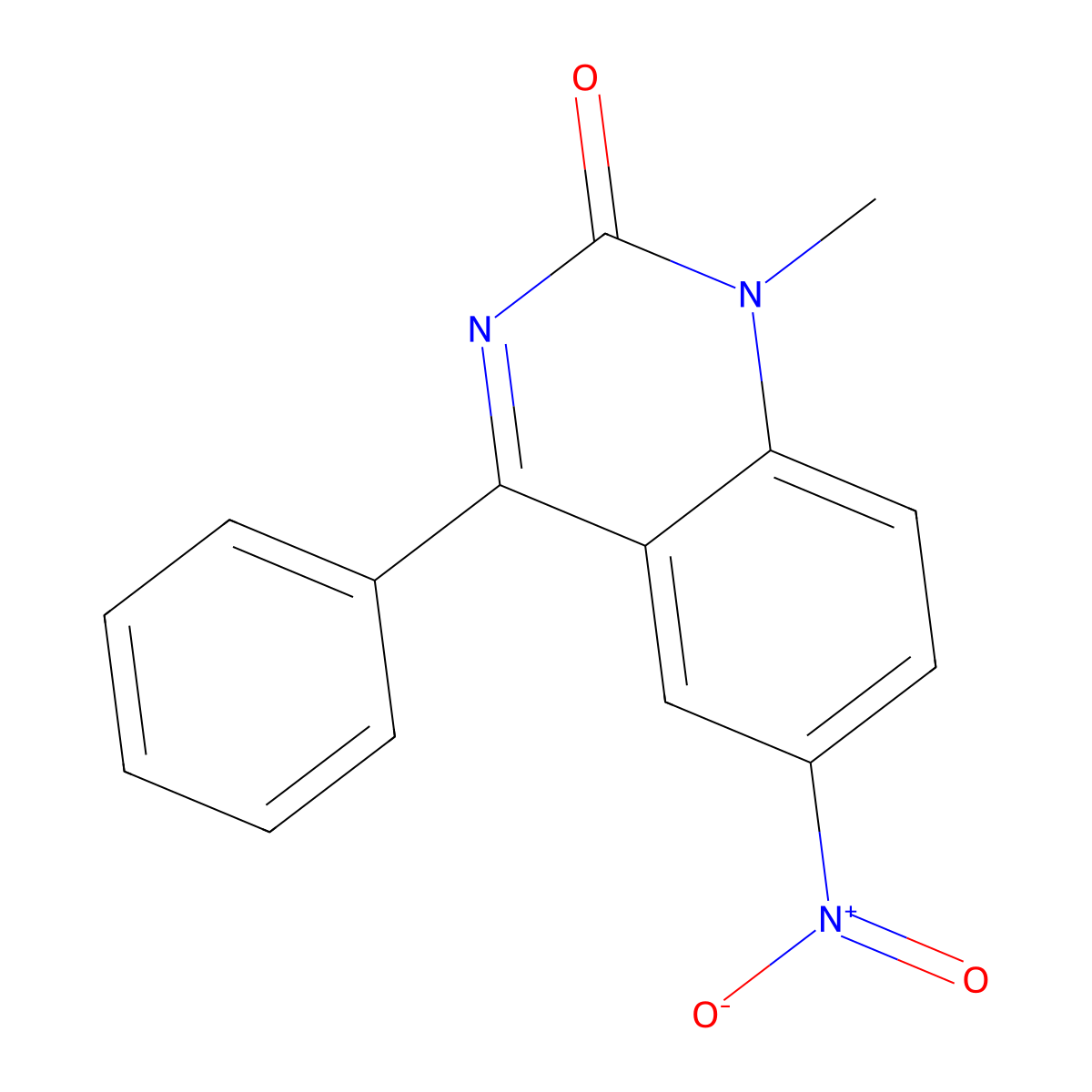 1-Methyl-6-nitro-4-phenylquinazolin-2-one molecular structure, CAS 26953-46-8