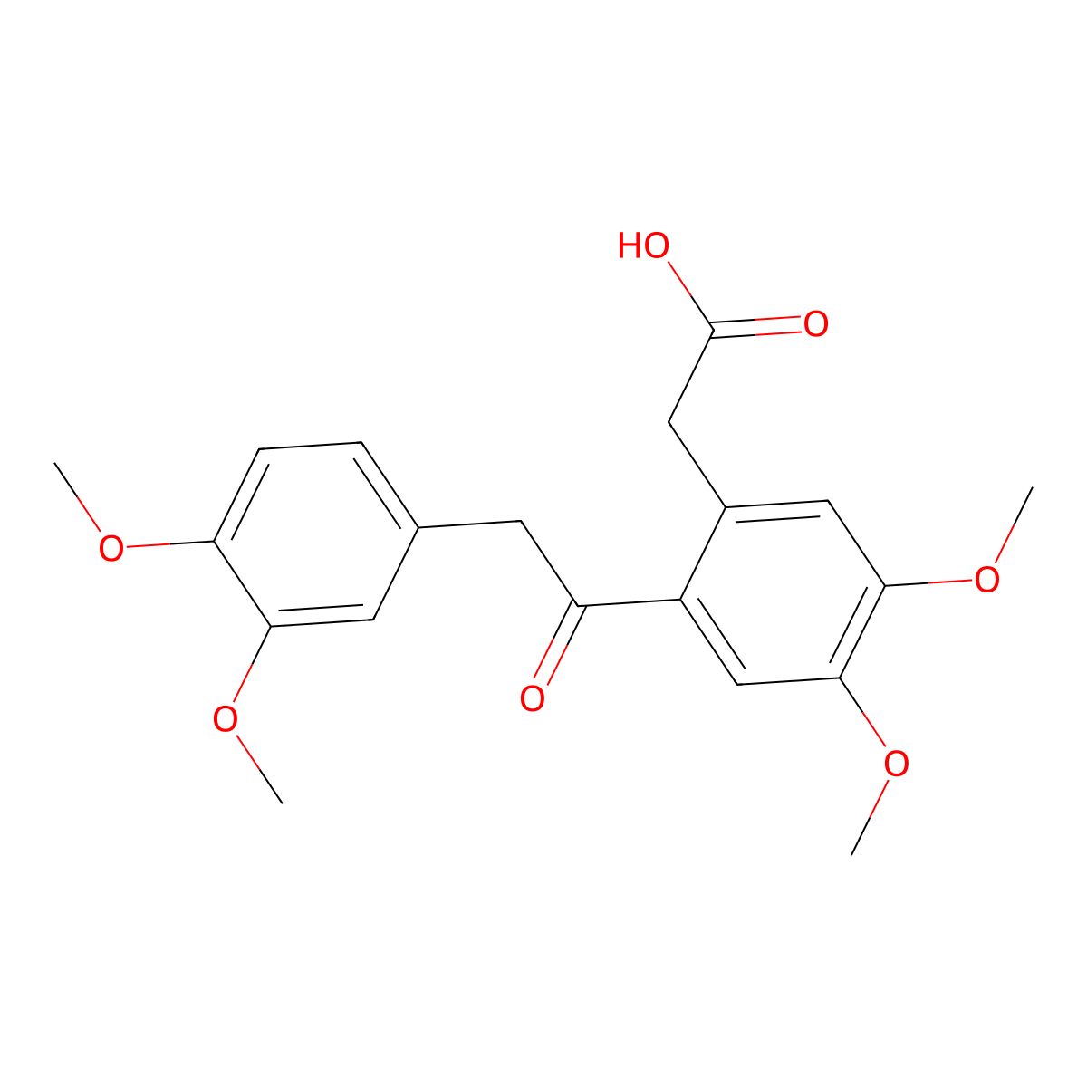 2-(2-(3,4-Dimethoxyphenyl)acetyl)-4,5-dimethoxybenzeneacetic acid molecular structure, CAS 26954-85-8