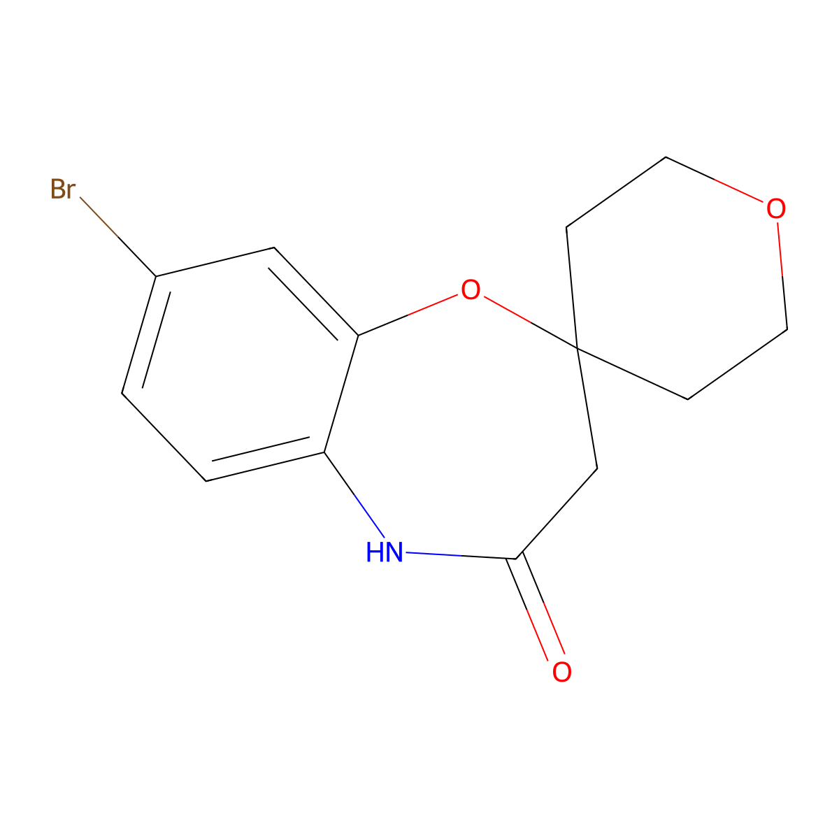 8-Bromo-2',3',5',6'-tetrahydro-3H-spiro[benzo[b][1,4]oxazepine-2,4'-pyran]-4(5H)-one molecular structure, CAS 2695508-66-6