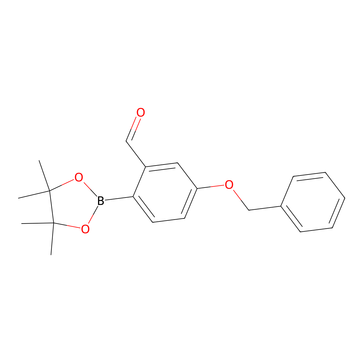 4-Benzyloxy-2-formylphenylboronic acid pinacol ester molecular structure, CAS 2695516-89-1