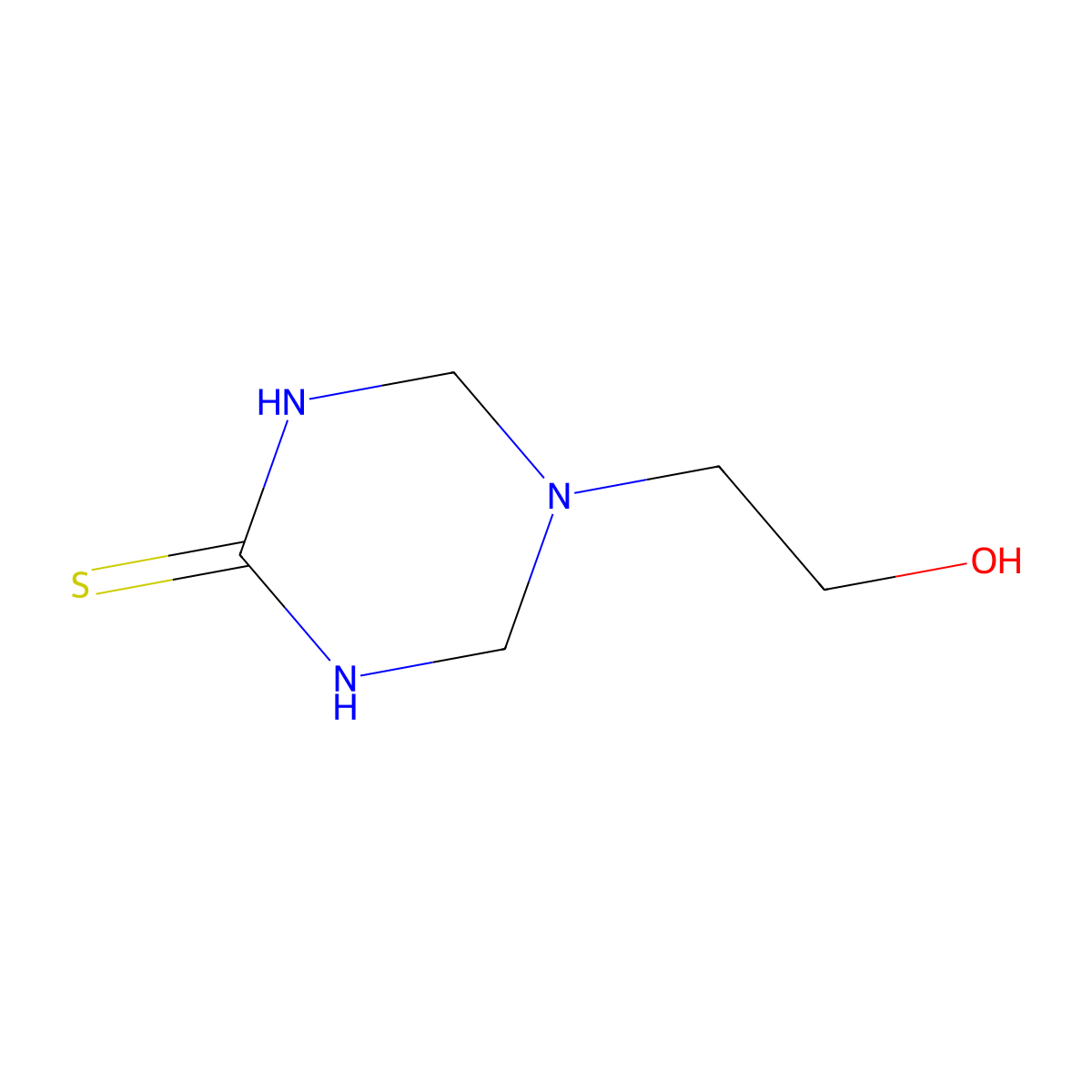tetrahydro-5-(2-hydroxyethyl)-1,3,5-triazine-2(1H)-thione molecular structure, CAS 26957-73-3