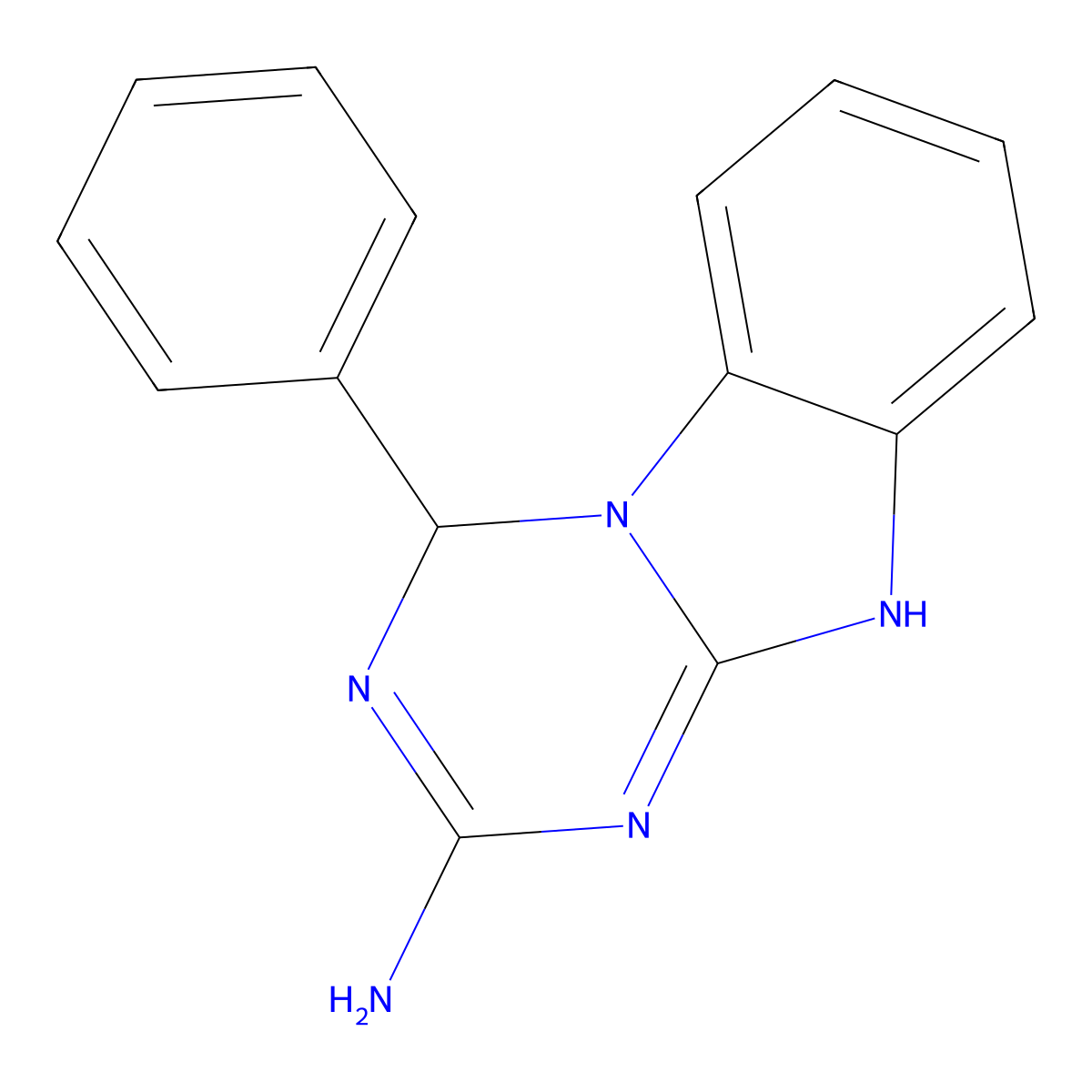 3,4-Dihydro-4-phenyl-1,3,5-triazino[1,2-a]benzimidazol-2-amine molecular structure, CAS 26958-67-8