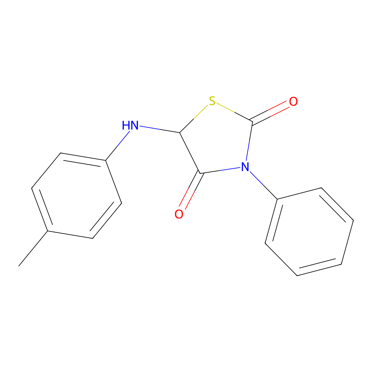 3-Phenyl-5-p-tolylamino-thiazolidine-2,4-dione molecular structure, CAS 26959-75-1