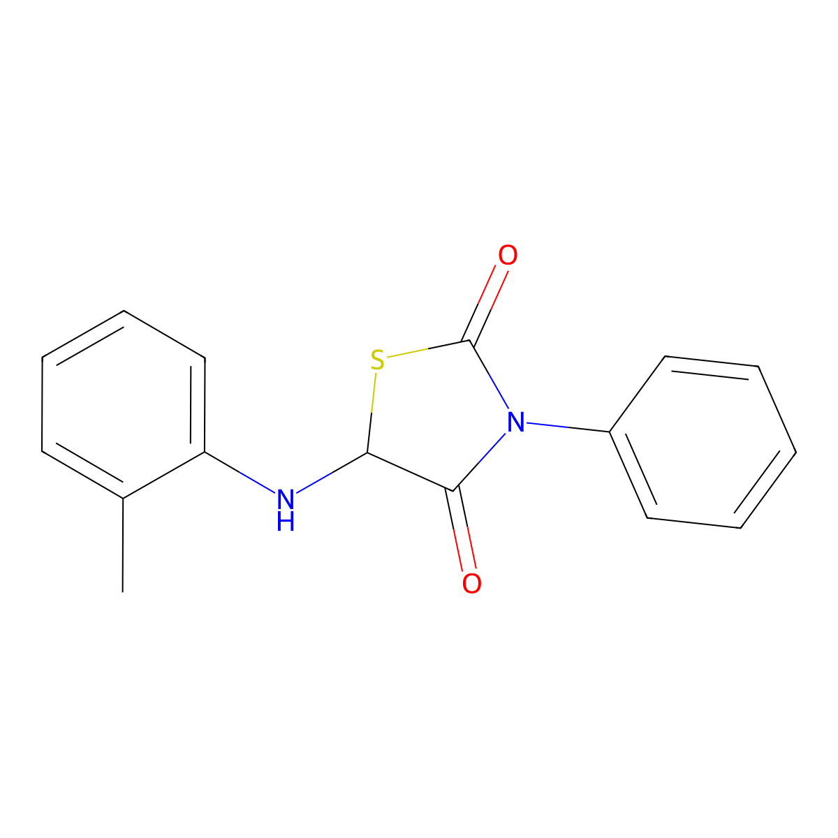 5-[(2-Methylphenyl)amino]-3-phenyl-1,3-thiazolidine-2,4-dione molecular structure, CAS 26959-77-3