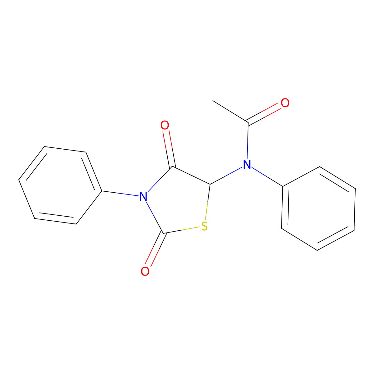N-(2,4-dioxo-3-phenyl-1,3-thiazolidin-5-yl)-N-phenylacetamide molecular structure, CAS 26959-85-3