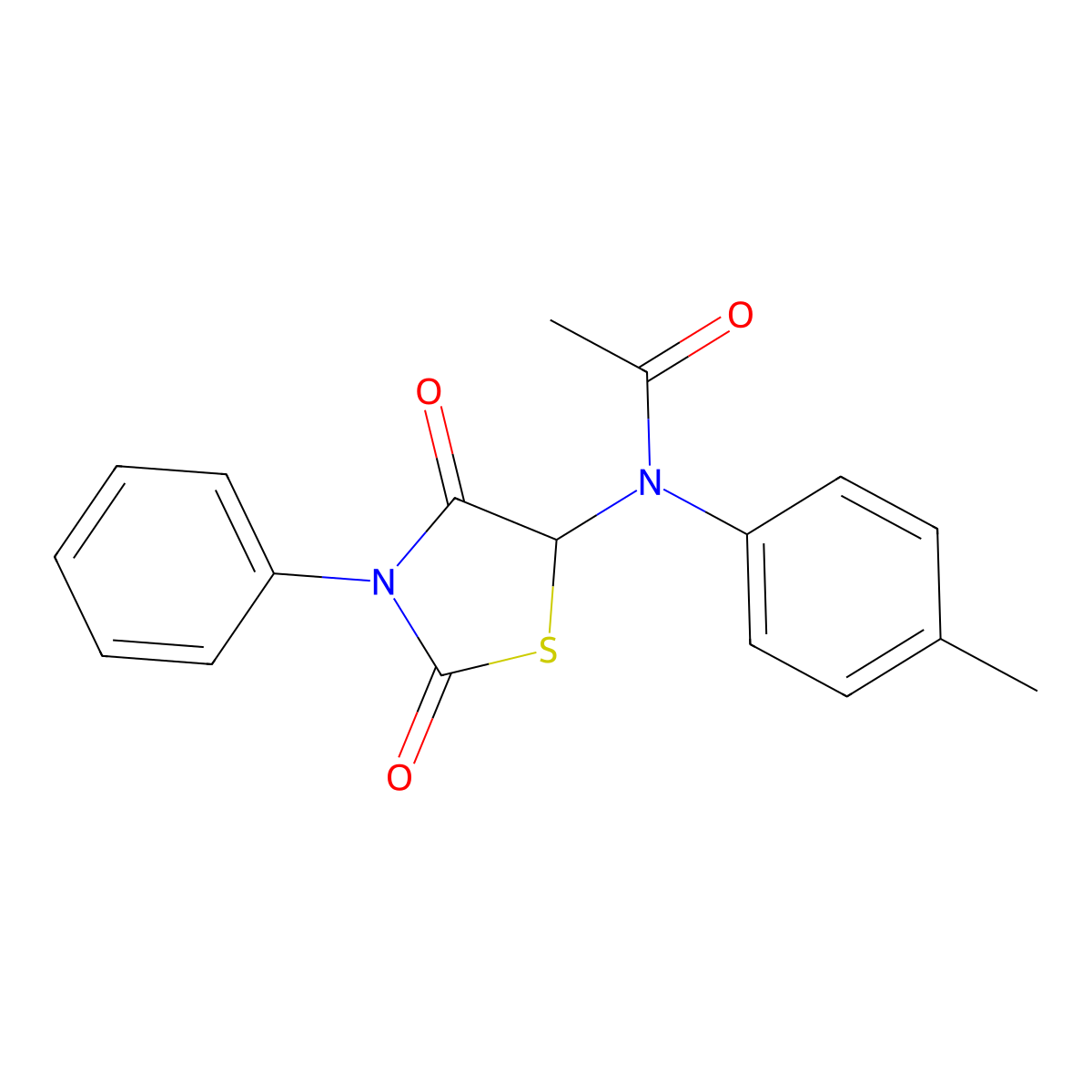 N-(2,4-dioxo-3-phenyl-1,3-thiazolidin-5-yl)-N-(4-methylphenyl)acetamide molecular structure, CAS 26959-86-4