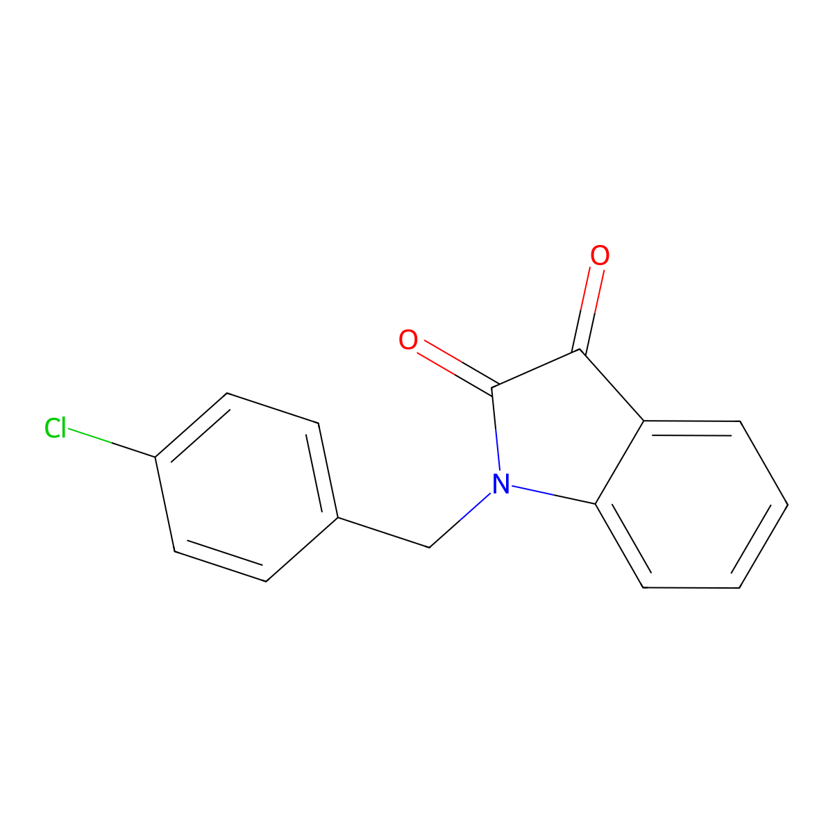 1-(4-Chlorobenzyl)-1H-indole-2,3-dione molecular structure, CAS 26960-66-7