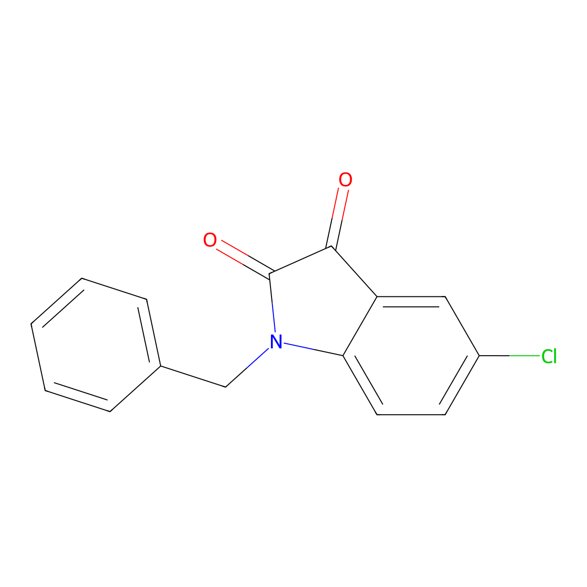 1-benzyl-5-chloro-2,3-dihydro-1H-indole-2,3-dione molecular structure, CAS 26960-68-9