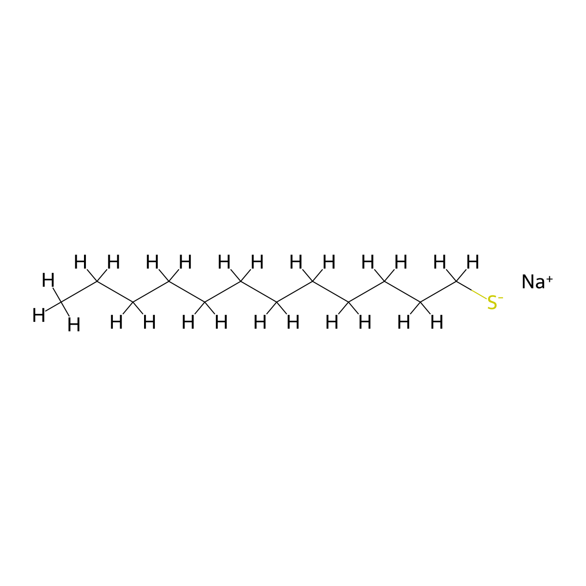 sodium dodecane-1-thiolate molecular structure, CAS 26960-77-0