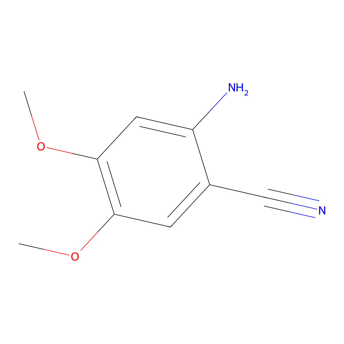 2-Amino-4,5-dimethoxybenzonitrile molecular structure, CAS 26961-27-3