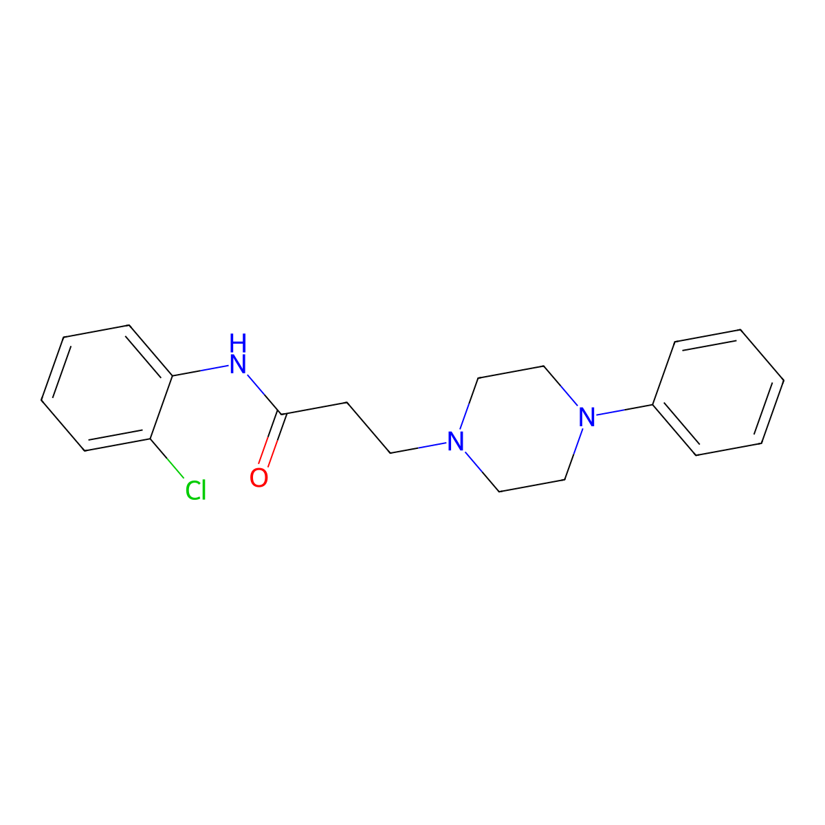 N-(2-chlorophenyl)-3-(4-phenylpiperazin-1-yl)propanamide molecular structure, CAS 26961-57-9