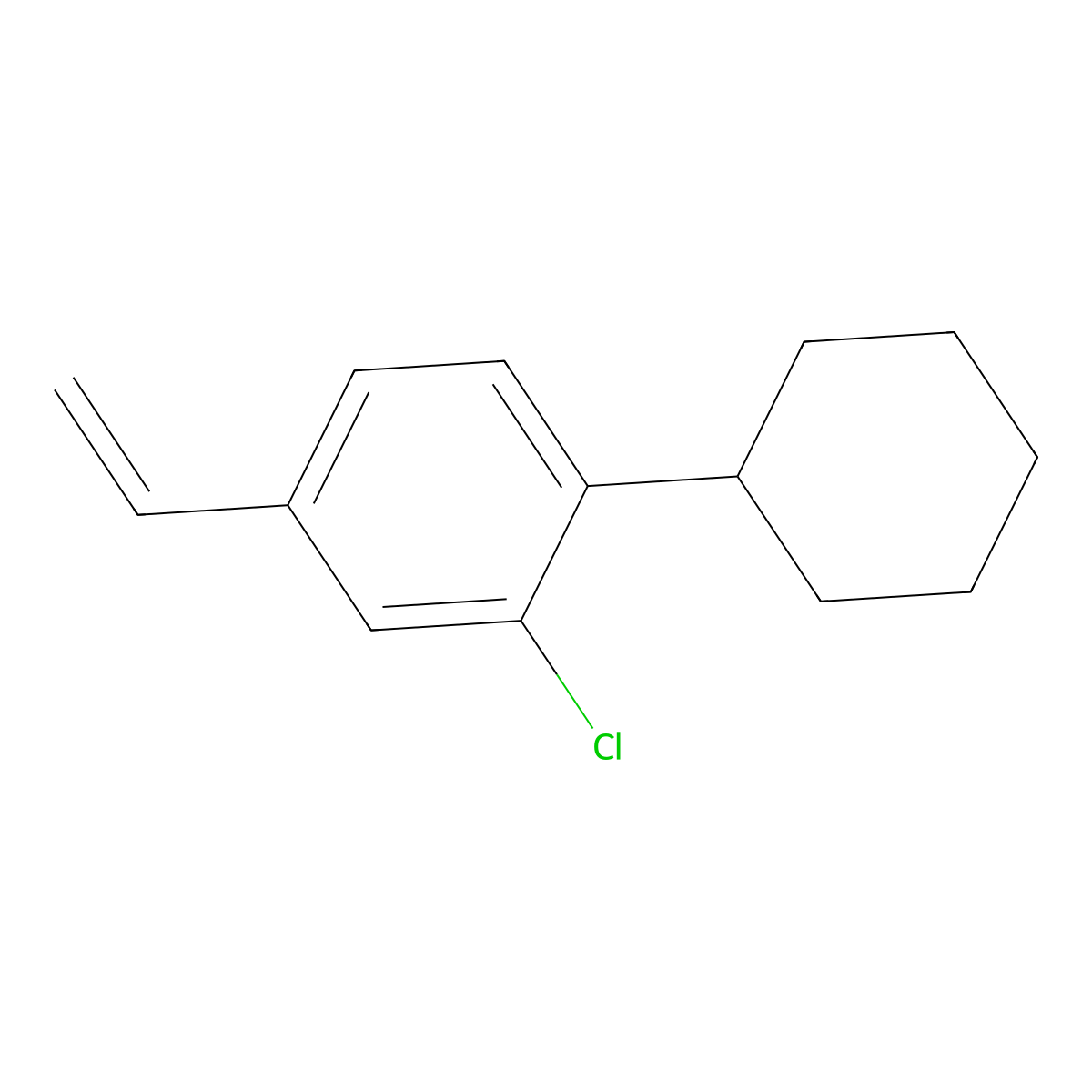 2-Chloro-1-cyclohexyl-4-vinylbenzene molecular structure, CAS 26961-98-8