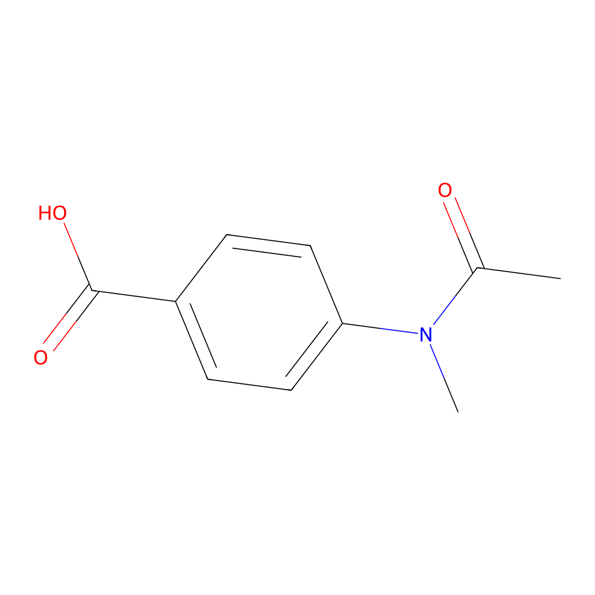 4-(N-methylacetamido)benzoic acid molecular structure, CAS 26961-99-9