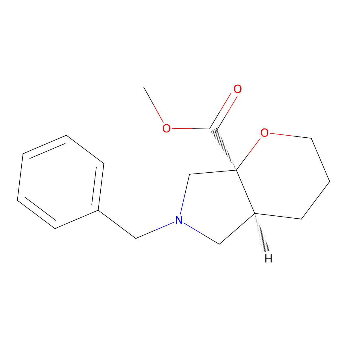 rel-Methyl (4aS,7aS)-6-benzylhexahydropyrano[2,3-c]pyrrole-7a(2H)-carboxylate molecular structure, CAS 2696257-57-3