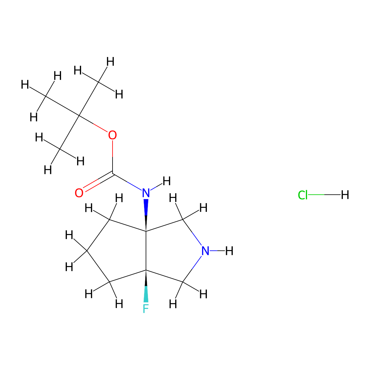 rac-tert-butyl N-[(3aR,6aS)-6a-fluoro-octahydrocyclopenta[c]pyrrol-3a-yl]carbamate hydrochloride molecular structure, CAS 2696257-91-5