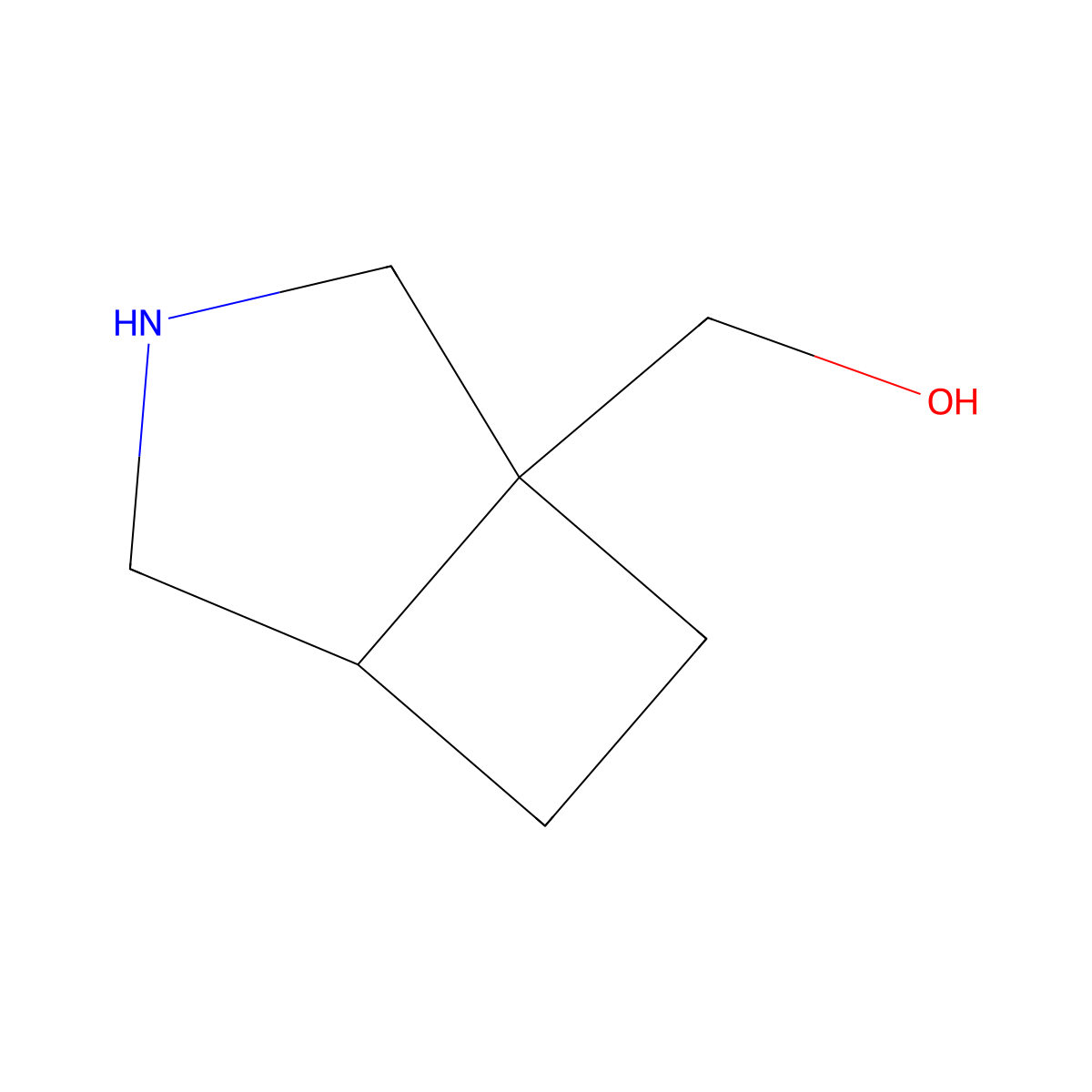 3-Azabicyclo[3.2.0]heptan-1-ylmethanol molecular structure, CAS 2696257-97-1