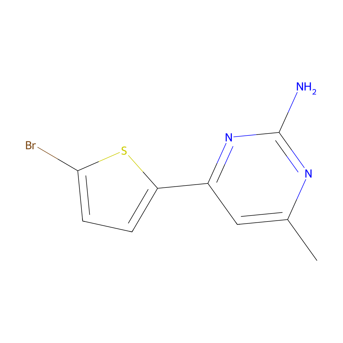 4-(5-Bromothiophen-2-yl)-6-methylpyrimidin-2-amine molecular structure, CAS 26963-44-0