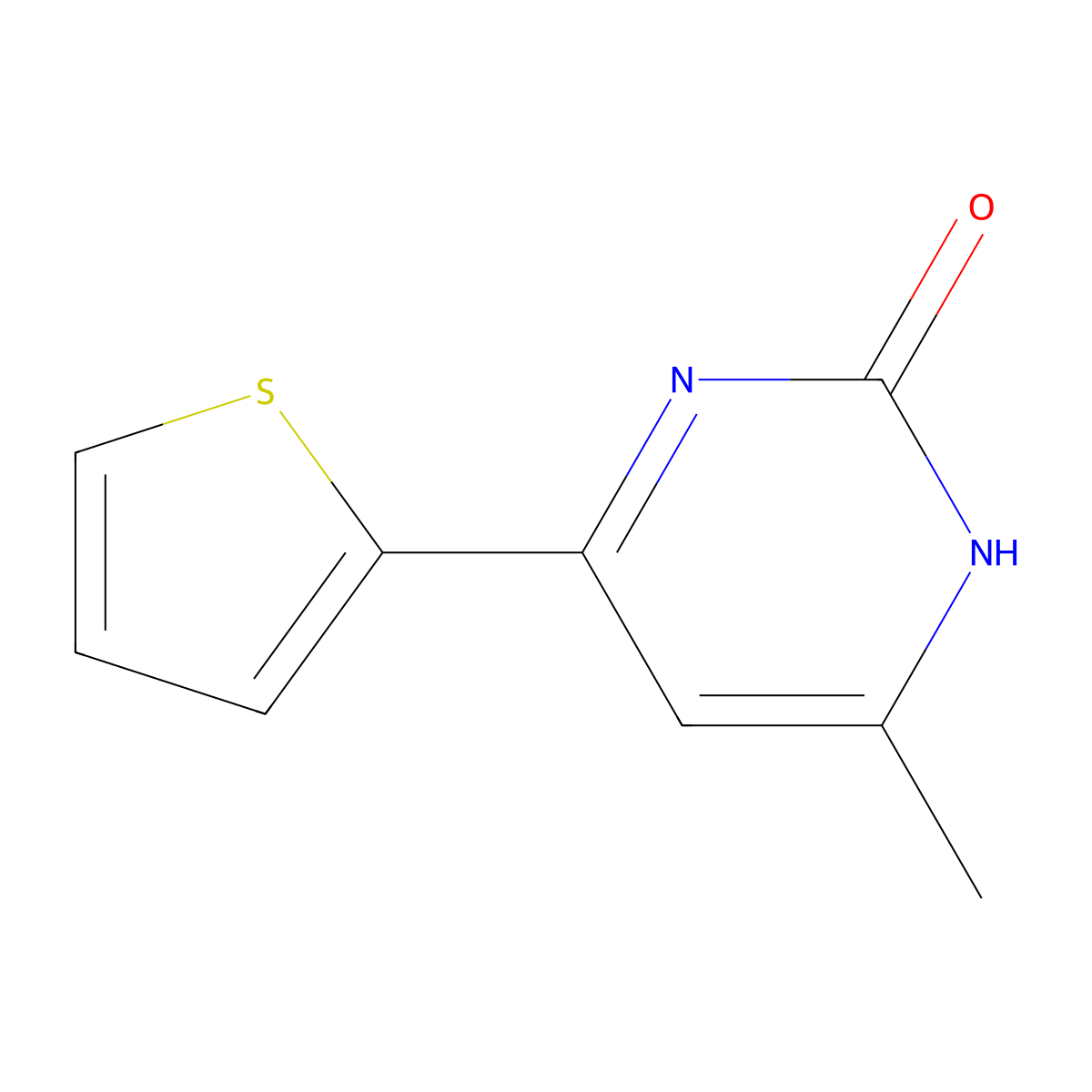 2-Hydroxy-4-methyl-6-(2-thienyl)pyrimidine molecular structure, CAS 26963-45-1