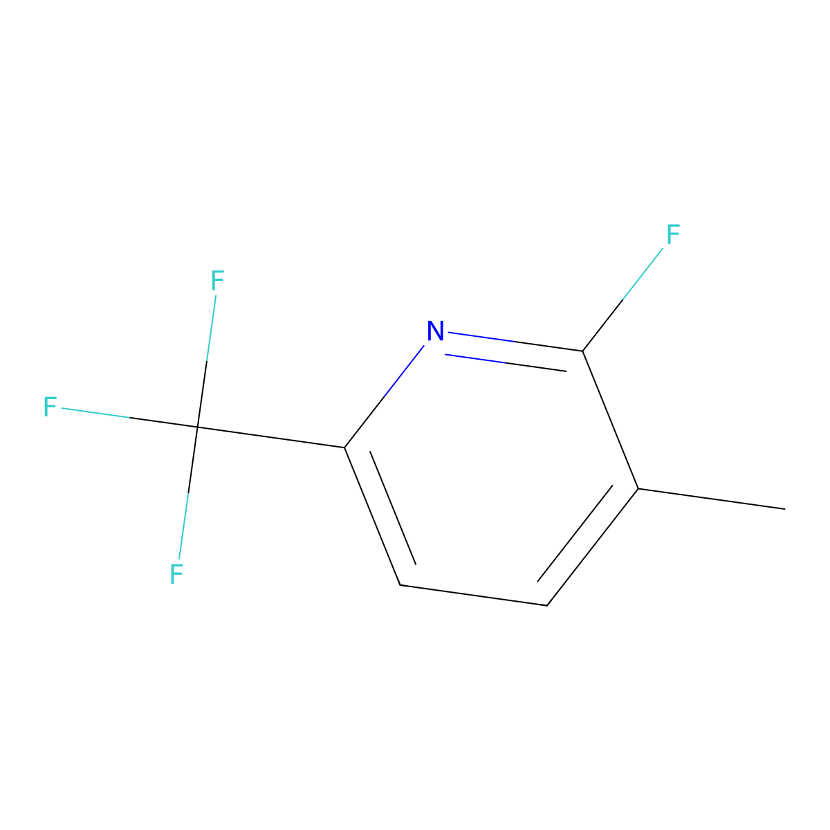 2-Fluoro-3-methyl-6-(trifluoromethyl)pyridine molecular structure, CAS 2696341-27-0