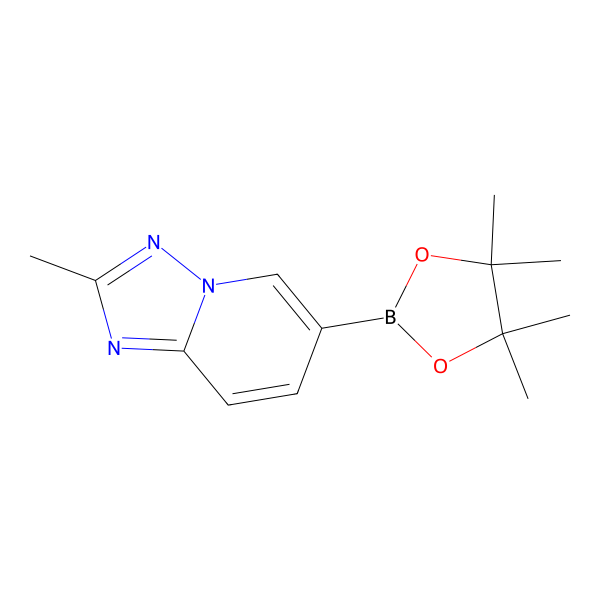 2-Methyl-6-(4,4,5,5-tetramethyl-1,3,2-dioxaborolan-2-yl)-[1,2,4]triazolo[1,5-a]pyridine molecular structure, CAS 2696342-63-7