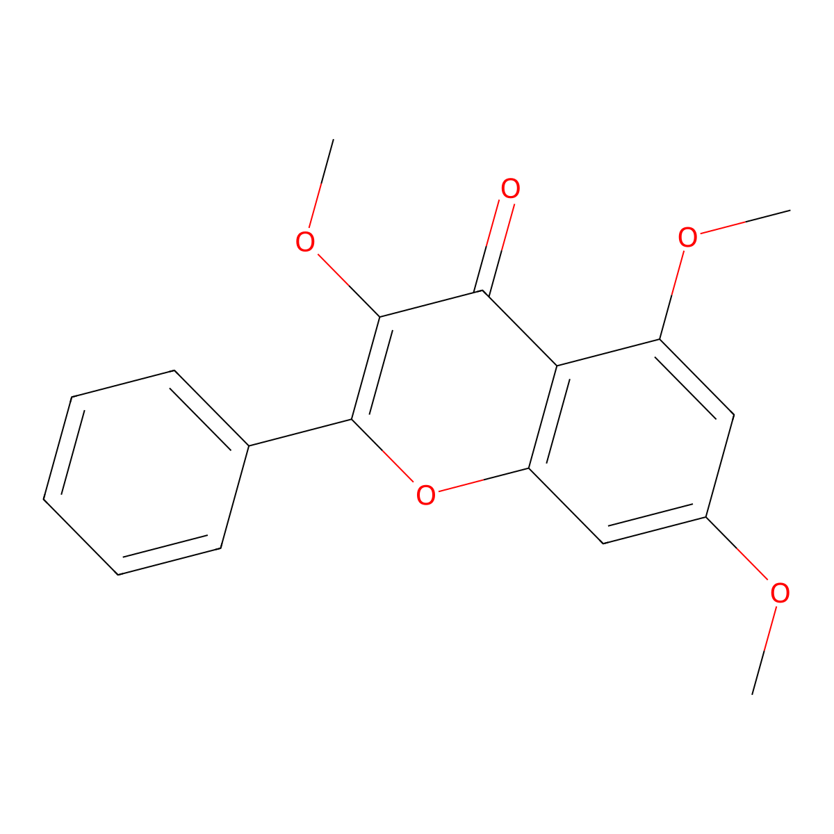 Galangin 3,5,7-trimethyl ether molecular structure, CAS 26964-29-4