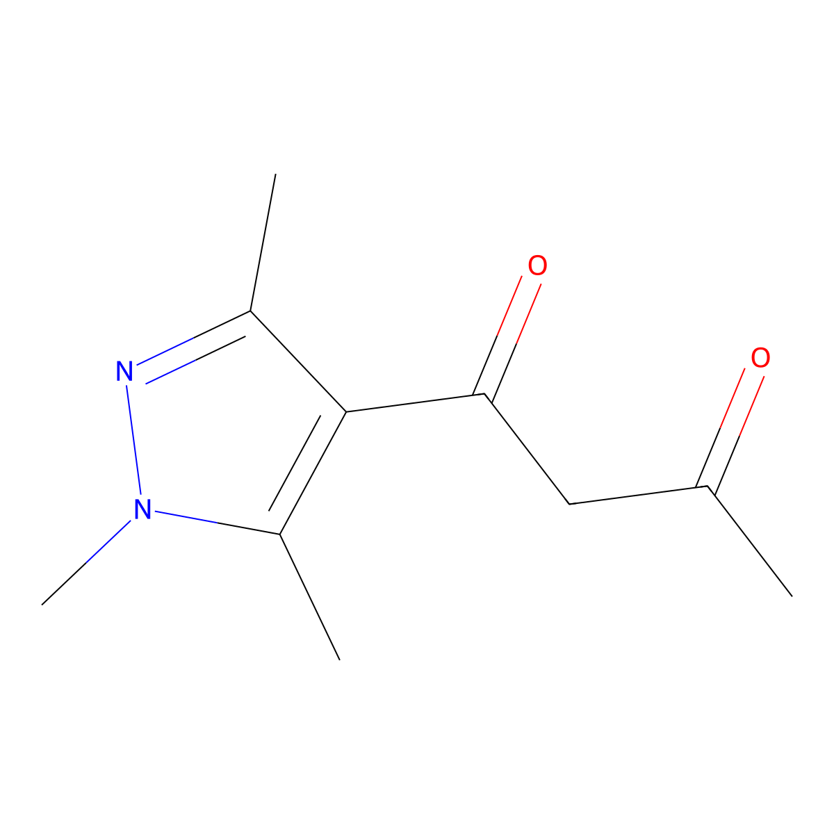 1-(1,3,5-Trimethyl-1H-pyrazol-4-yl)-1,3-butanedione molecular structure, CAS 26964-40-9