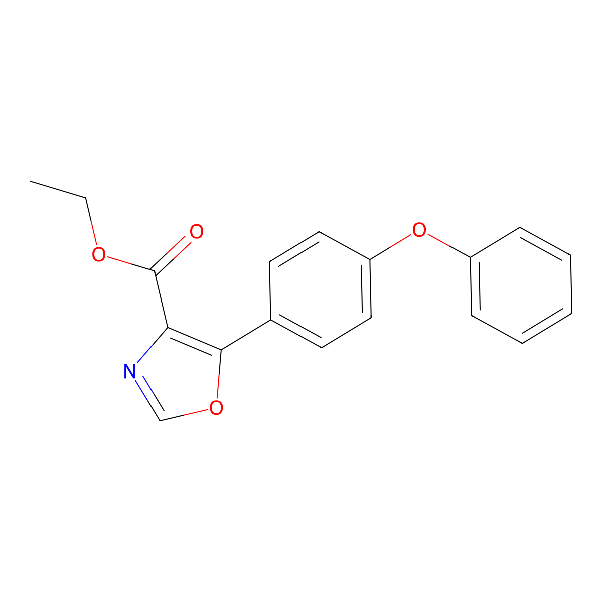 Ethyl 5-(4-phenoxyphenyl)oxazole-4-carboxylate molecular structure, CAS 2696486-42-5