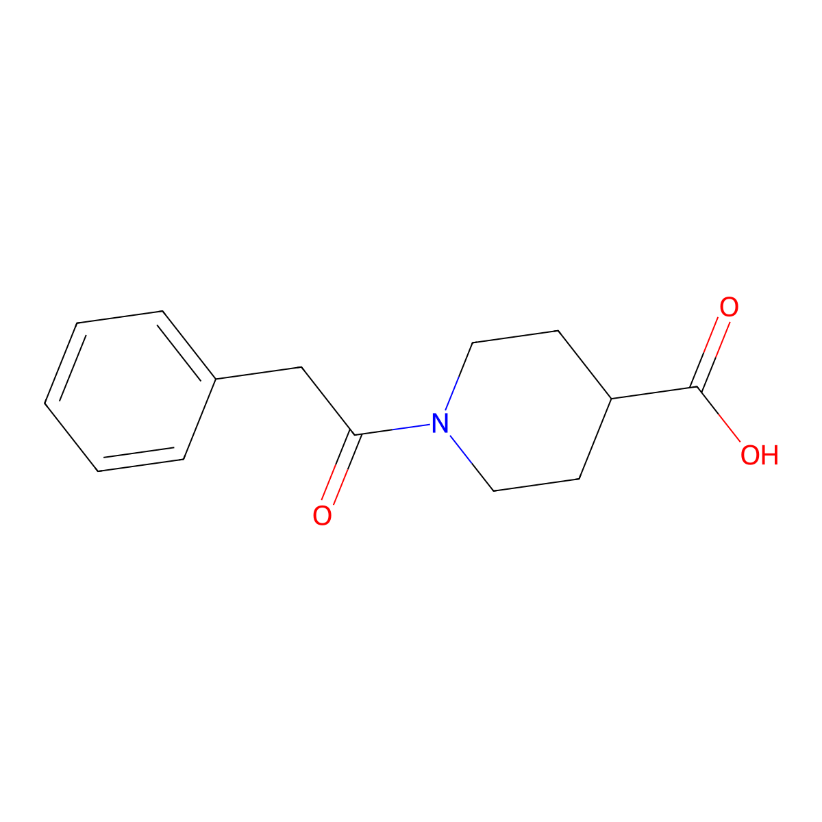 1-(2-Phenylacetyl)piperidine-4-carboxylic acid molecular structure, CAS 26965-32-2