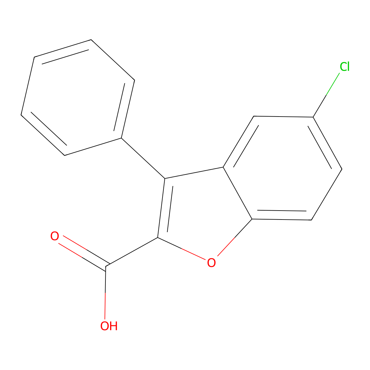 5-Chloro-3-phenylbenzofuran-2-carboxylic acid molecular structure, CAS 26965-47-9